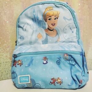 NWT WondaPop Disney Cinderella 13" Blue Nylon Daypack - Castle, Mice, Pumpkin